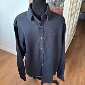 Untuckit Mens Veneto Black Chamois Flannel Button Up Long Sleeve Shirt EUC L